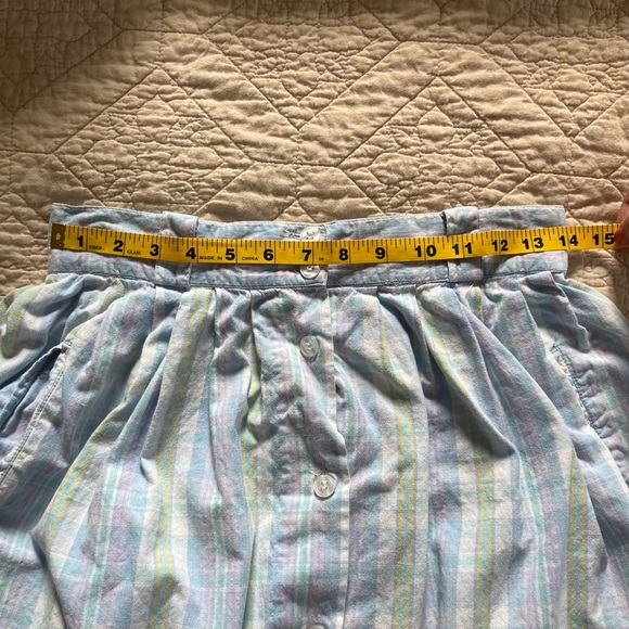 Vintage Cotton Plaid Midi Skirt - S - Picture 4 of 5